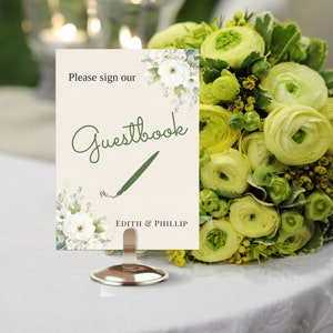 Please Sign Our Guestbook Sign | Modern Minimalist Wedding Signage | Wedding Tabletop Signs | Modern Sign | Sign Our Guestbook Template