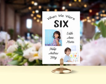 When We Were Age Table Numbers | Photo Table Numbers | When We Were | Minimalist Wedding Table | Childhood Ages Table Numbers | When We Were