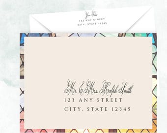 Stained Glass Envelope Template | Printable Envelope Template |  Editable Text | Diy Envelope Printing | Wedding Envelope Template