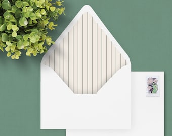 Cream and Sage Striped Envelope Liner Template | 12 sizes | Striped Liner | Instant Download | Printable Envelope Liner | Liners Invites