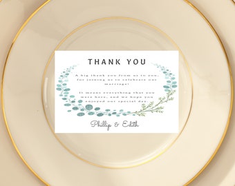 Wedding Thank You Note,  Reception Card, Easy to Edit, Wedding Printable, Instant Download, Try before you buy