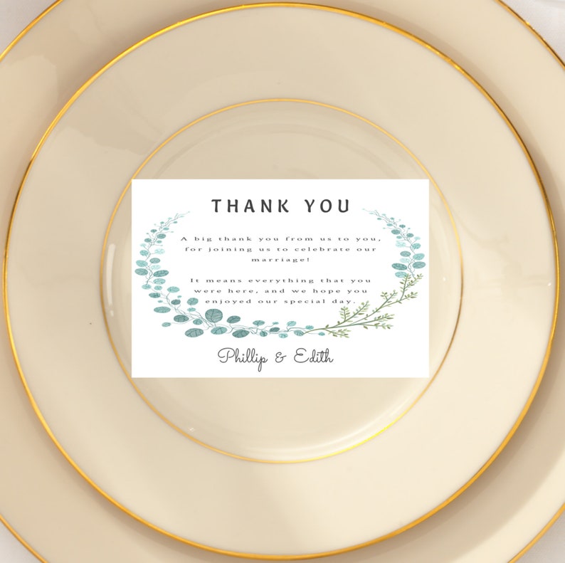 Wedding Thank You Note, Reception Card, Easy to Edit, Wedding Printable ...