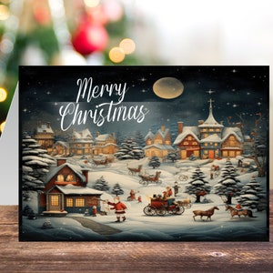 Tarjeta navideña imprimible / Tarjeta de feliz Navidad / Descarga digital imprimible / Tarjetas de Navidad digitales / Tarjeta de Navidad imprimible