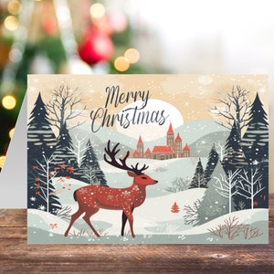 Cartolina di buon Natale / Stampabile per le vacanze / Download di Natale / Stampa 8,5 pollici per 11 pollici / Taglia a 5 pollici per 7 pollici / Download digitale