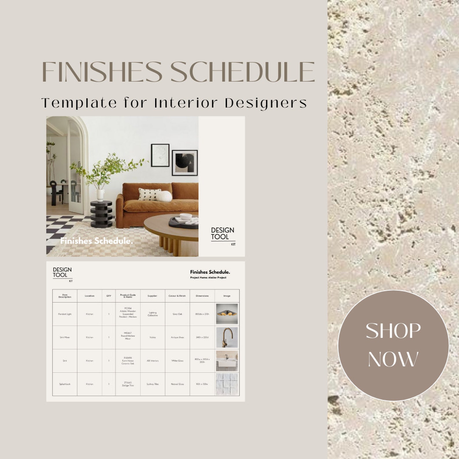 Interior Design Finishes Schedule Canva Template Etsy Interior Design Finishes Schedule Canva Template Etsy