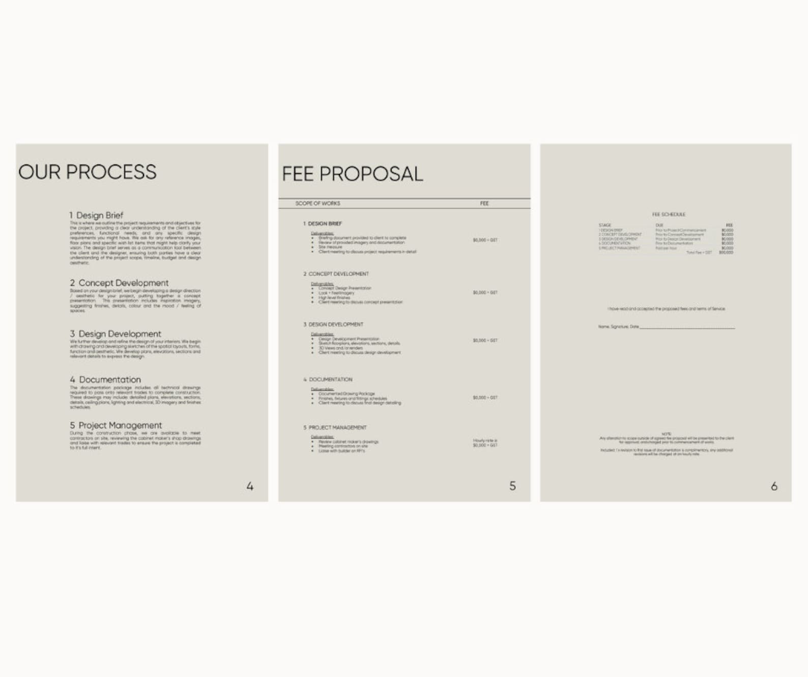 Interior Design Fee Proposal Template - Etsy