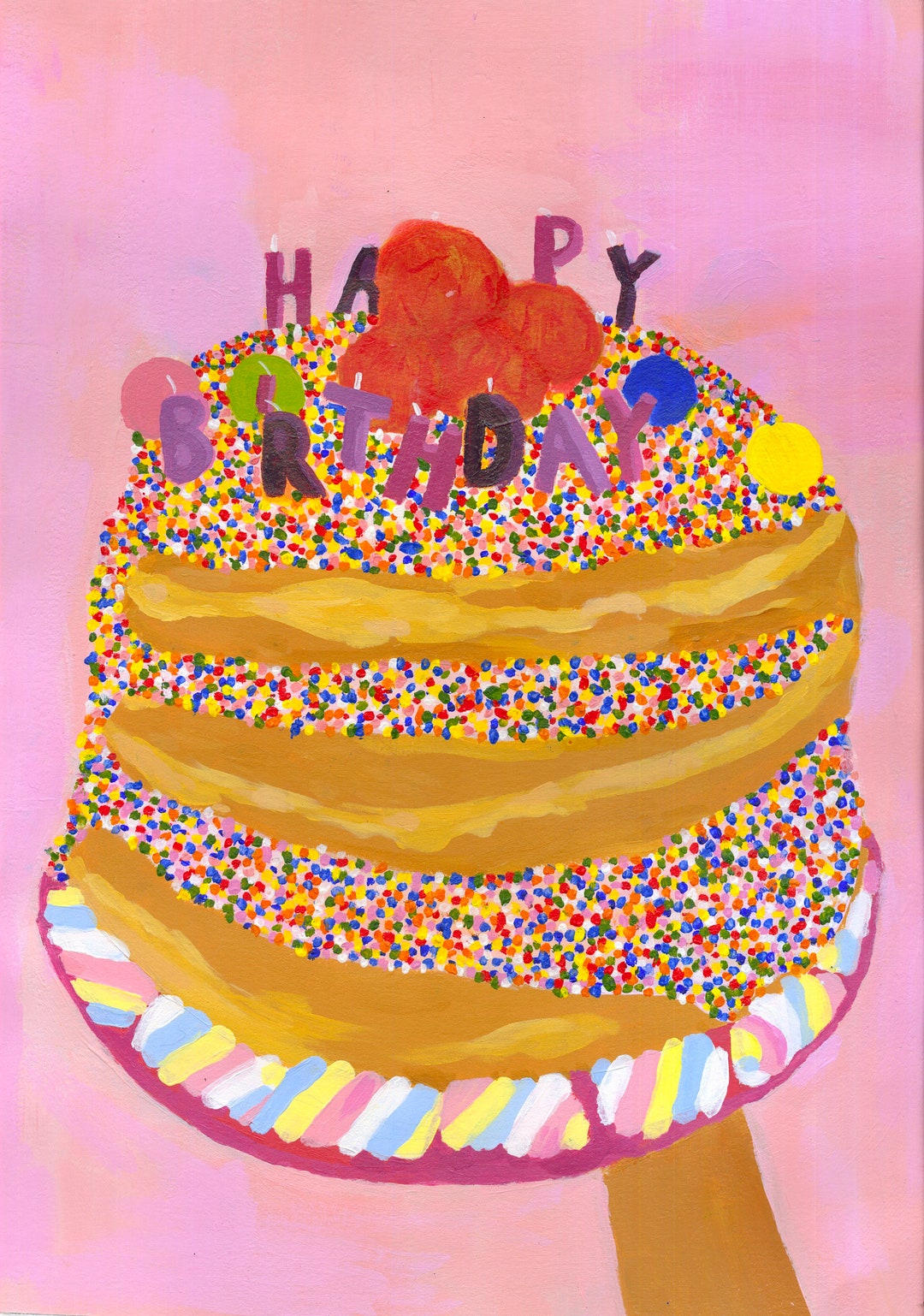 Happy Birthday Cake PRINT Etsy