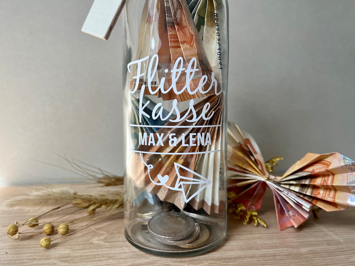 Geldgeschenk für Flitterwochen / Personalisiertes Hochzeitsgeschenk