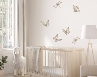 Butterfly and Dragonfly Removable Wall Decal Set