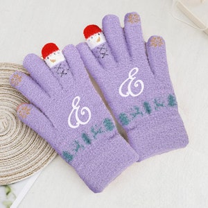 Custom Winter Gloves, Little Snowman Winter Gloves, Touch Screen Gloves, Women Gloves for Winter, Imitation Mink Gloves, Christmas Gifts