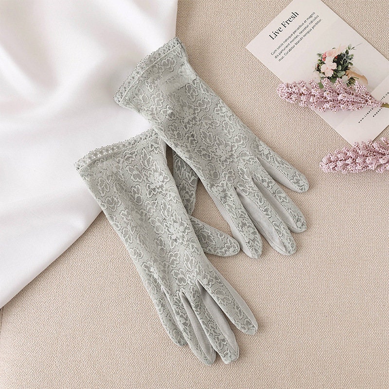 Lace UV Protection Gloves: Short Sunscreen Driving Gloves - Etsy
