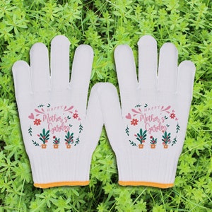 Personalized Name Garden Gloves, Floral Garden Gloves, Original Custom Work Gloves, Acrylic Garden Gloves for Farmers/ Workers