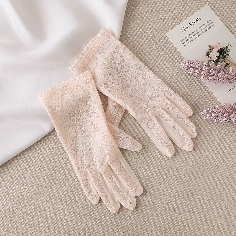 Lace UV Protection Gloves: Short Sunscreen Driving Gloves - Etsy