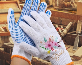 Customized Floral Gardening Gloves: Personalized Garden Lover Gift