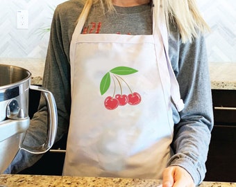 Fruit&Vegetable Apron, Personalized Garden Apron, Custom Polyester Apron for Women, Apron with Pocket, Adjustable Personalized Kitchen Apron