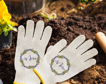 Personalisierte Gartenhandschuhe: Personalisierte Baumwollhandschuhe, Gartengeschenk