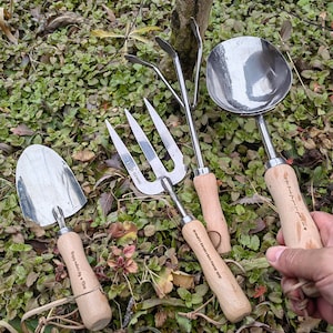 Gardening Tools with Wood Handle, Personalized Garden Tools, Stainless Steel Tools, Garden Trowel ,Garden Essentials, Gift for Him