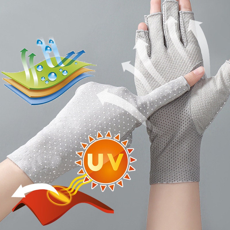 UV Protection Fingerless Gloves: Sunscreen Driving Gloves - Etsy