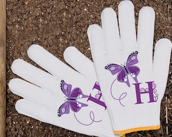 Personalized Butterfly Garden Gloves: Cotton Gardening Gloves