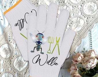 Personalized Gardening Gloves, Custom Insect Gloves for Gardeners, Original Custom Work Gloves, Acrylic Painted Gardening Gloves for Farmers