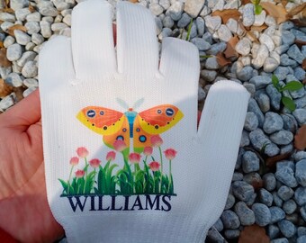 Various Styles of Personalized Name Gloves, Original Flying Butterfly Garden Gloves, Custom Work Gloves, Acrylic Cotton Gloves for Workers