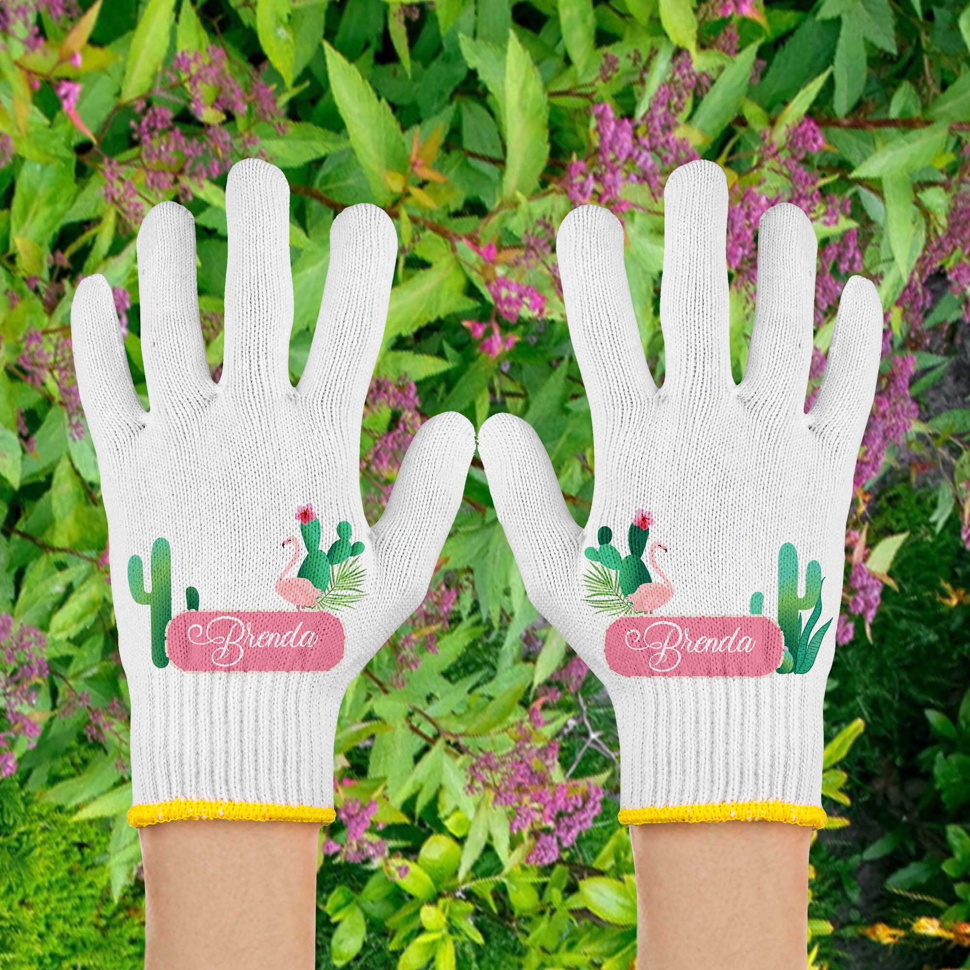 Personalized Cactus Gardening Gloves: Cotton Outdoor Work Gloves - Etsy