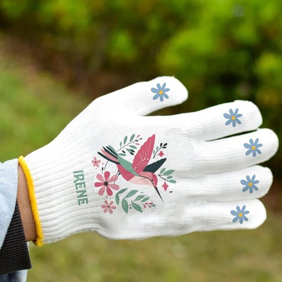 Gloves Designed With Birds, Women Birthday Gift, Outdoor Gloves, For The  Orchard, Protective Gloves, Personalized Design, Unique Gift,
