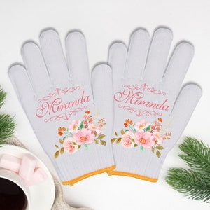 Gants de jardinage floraux personnalisés : Gants de travail en coton peints personnalisés