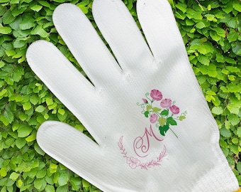 NEUE Geburtsblumen-Handschuhe, personalisierte Name Garten-Handschuhe, ursprüngliche kundengebundene Arbeitshandschuhe für Feen-Garten, Damenhandschuhe, Fahrradhandschuhe