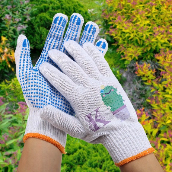Personalized Gardening Gloves: Cactus Succulent Initial Gloves - Etsy