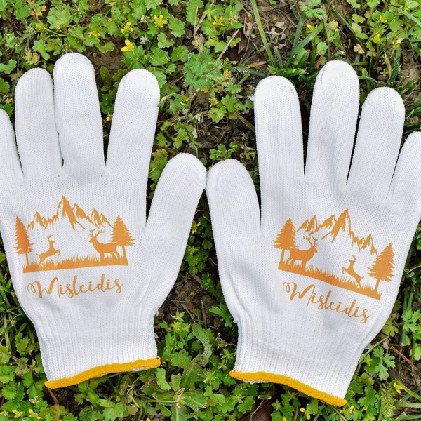 Gift for Him, Custom Men Cotton Gloves, Personalized Outdoor Work Gloves, Acrylic Painted Gloves, Man Working Gloves, Yard Work Gloves