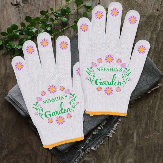 Guantes de jardinería con nombre personalizado para mujer, guantes