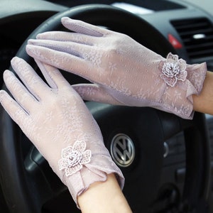 Lace High Quality Short Outdoor Protection Gloves, Work/Driving UV Protection Gloves, Stylish Sun Protection Gloves, Sunscreen Women Gloves