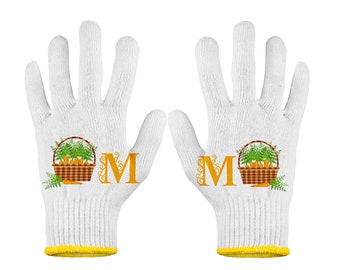 Personalisierte Gartenhandschuhe: Anfangsbaumwollbauernhandschuh, Gärtnergeschenk
