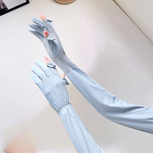 Gloves,Cooling Gloves With Long Sleeve, Sun Block Arm Gloves, Working/Driving UV Protection Gloves, Long Touchable Woman Gloves,Fashion Gift
