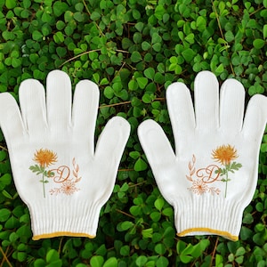 NEW Birth Flower Gloves, Personalized Name Garden Gloves, Original Customized Work Gloves for Fairy Garden, Women&#39;s Gloves, Bicycling Gloves