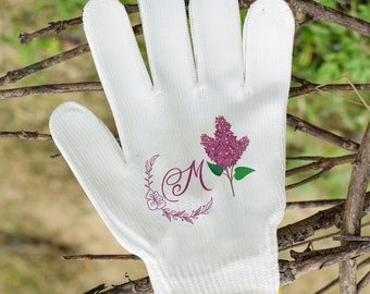 Personalized Gardening Gloves, NEW Birth Flower Gloves, Original Customized Work Gloves for Fairy Garden, Women's Gloves, Bicycling Gloves