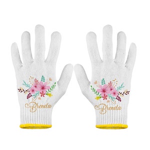Customized Name Gloves, Gardening Gloves, Garden Lover Gloves, Garden Working Gloves, Outdoor Working Gloves, Floral Gloves. image 3