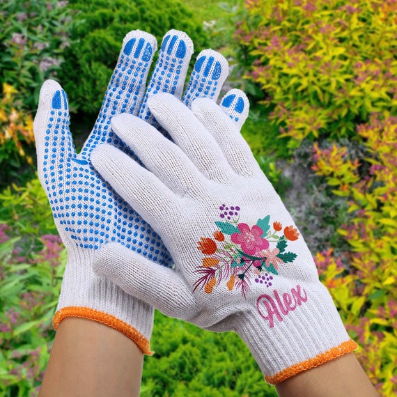Customized Garden Gloves, Flower Work Gloves, Garden Gloves for Women, Gardening Protective Gloves, Outside Gloves, Birthday Gifts