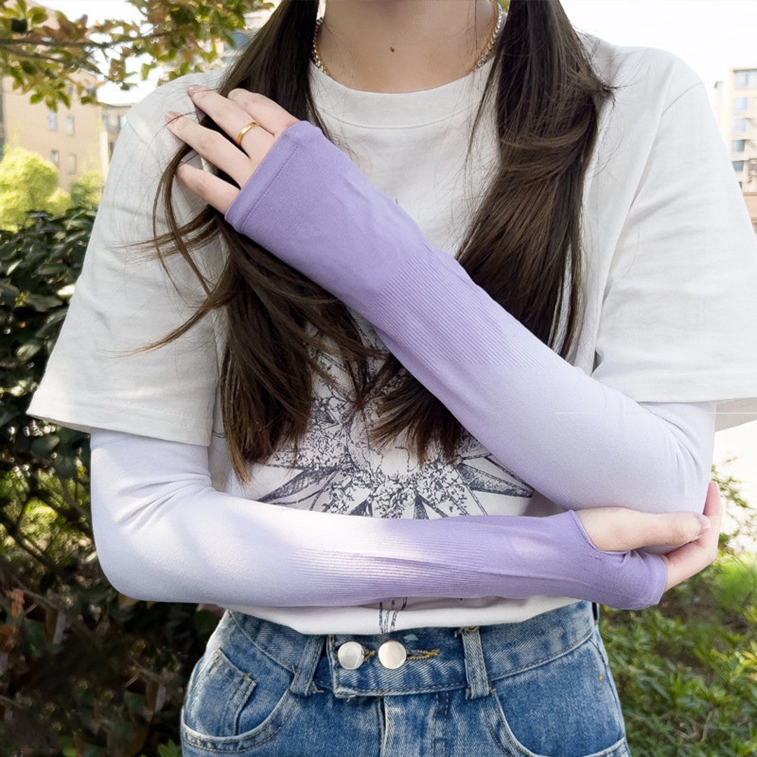 UV Protection Arm Sleeves: Long Cotton Gloves, Sun Block Driving Gloves ...
