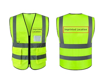 Personalized Safety Vest with Pockets, Mesh Fabric for Safety Vest, Construction Vest with Logo,  Hi Vis Work Safety Reflective Clothing