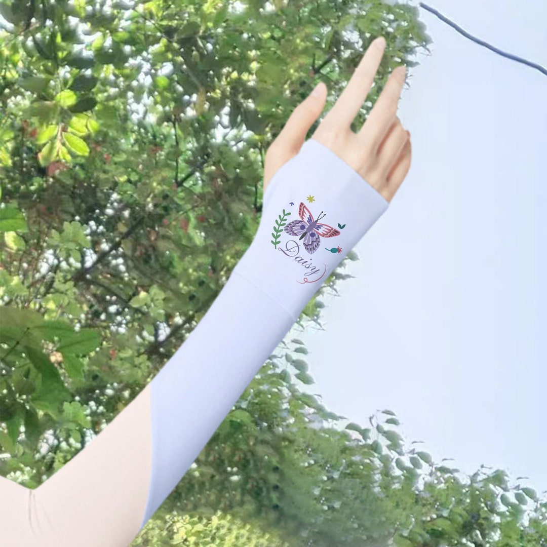 Personalized UV Protection Gloves: Sunscreen Cooling Arm Sleeves - Etsy