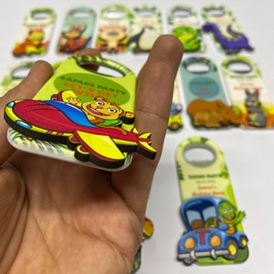 Safari Theme Party Gift,Baby Shower Favors,Happy Birthday Favors,Gifts for Birthday Party,Custom Baby Shower Magnet,Wooden Magnet