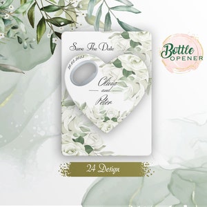 Lembrancinha de casamento personalizada em formato de coração: abridor de garrafas magnético, salve a data