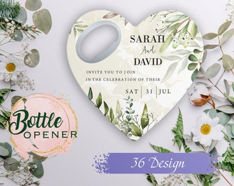 Wedding Favors for Guests in Bulk - Wedding Bottle Opener Favors - Save the Date Magnet - Custom Wedding Party Favors - 10 Pieces 20 Pieces