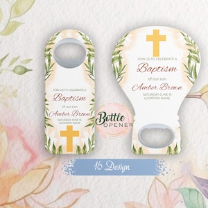 Baptism Party Favors for Guests in bulk, Christening Bulk Favors, 1st Birthday Favors, First Communion Bottle Opener, Baby Shower Favors