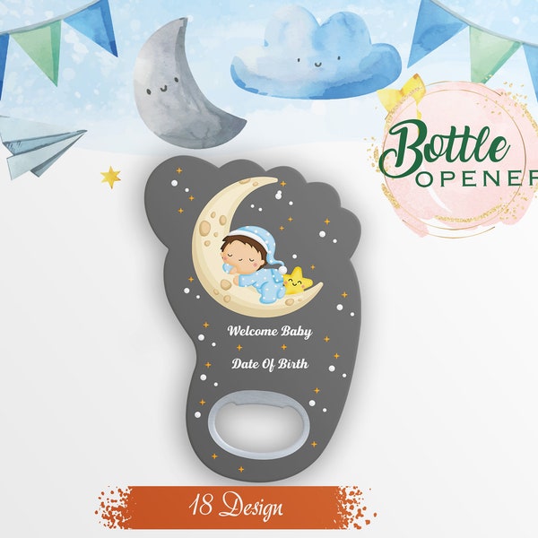 Foot Shaped Magnets Decorations, Welcome Baby Favor, Personalized Baby Footprint Magnet Bottle Openers Unique Baby Shower Favors Baby Favors