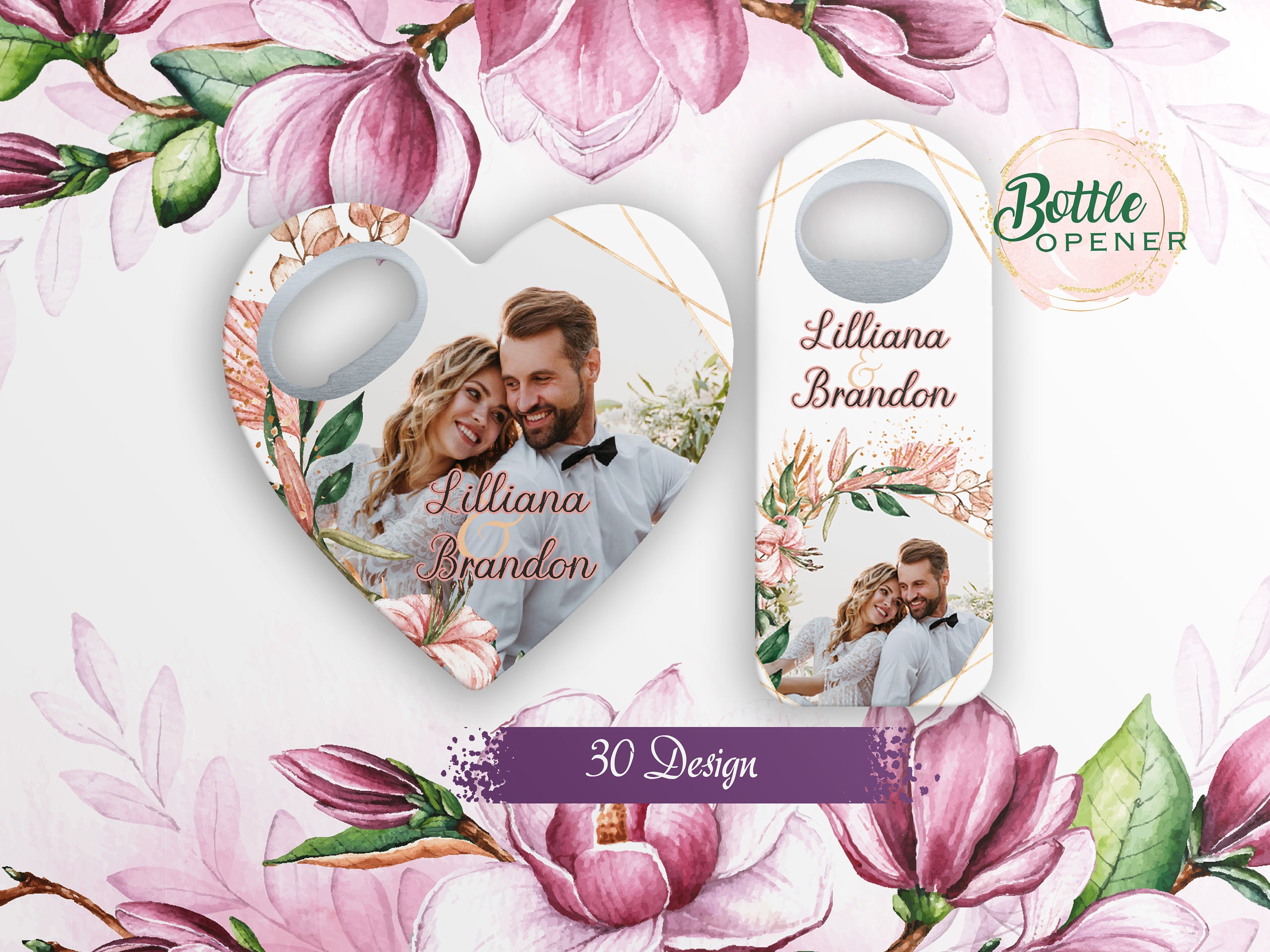 Customizable Wedding Favor For Guests in Bulk, Personalized photo wedding favors, Wedding favors, Photo Bottle opener magnet