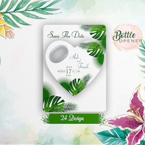 Favor de casamento personalizável para convidados a granel, convites de casamento, ímã abridor de tampa + cartão + bolsa de transporte, convites de casamento exclusivos