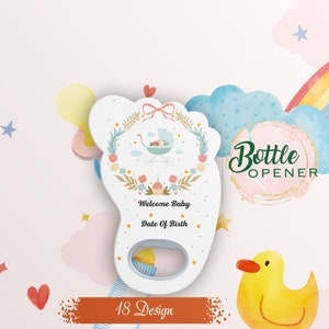 1st Birthday Magnet Favor, Baby Foot Bottle Opener Magnet, Special Day Gift, Personalized Bottle Opener, Baby Shower Magnet.